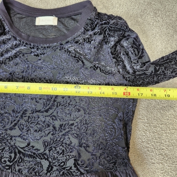 Altar'd State Size Medium Black Velvet Damask Rayon Peplum Womens Babydoll Top. - Picture 11 of 12